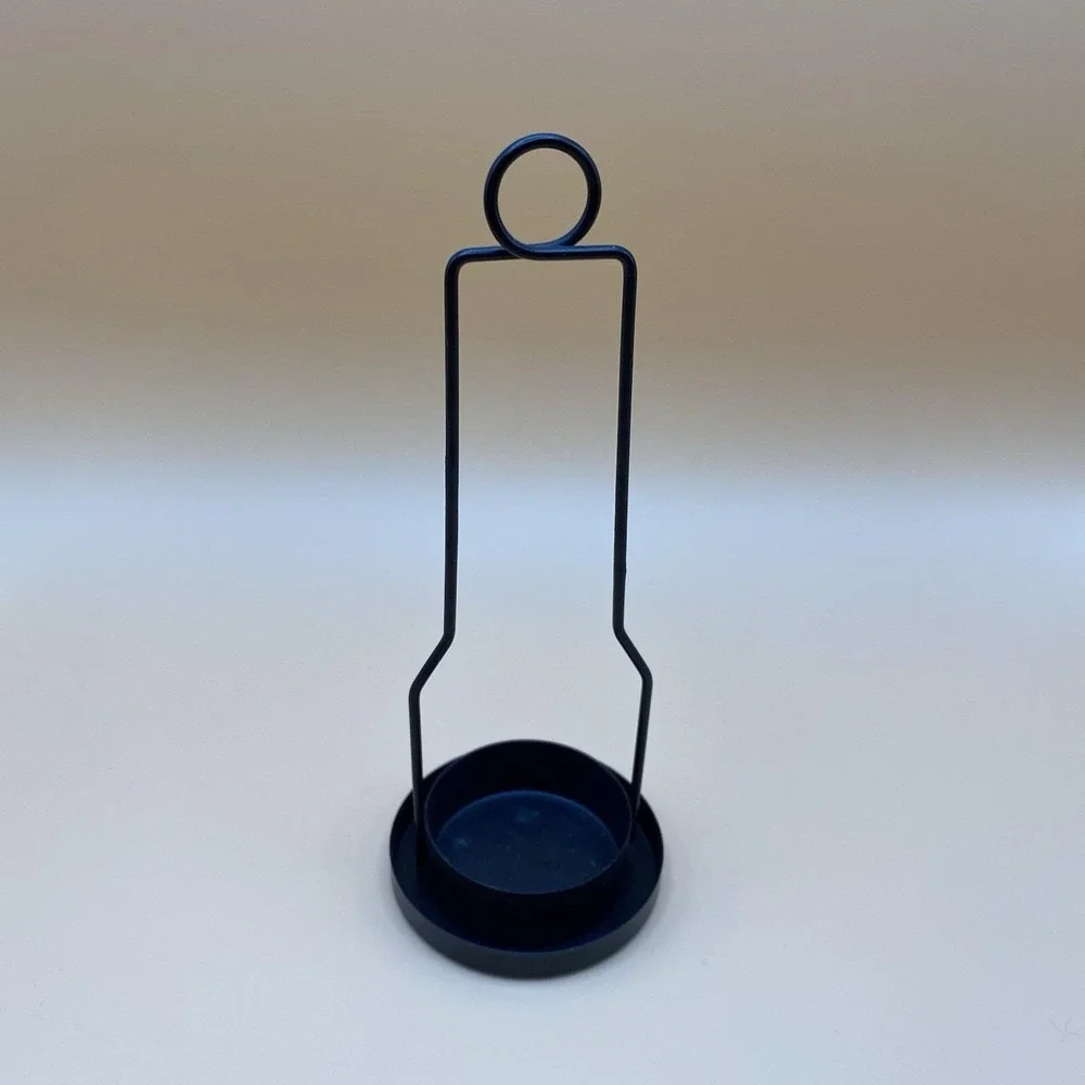 Vintage Hallmark Halloween Hurricane Tealight Candle Holder Glass And Metal